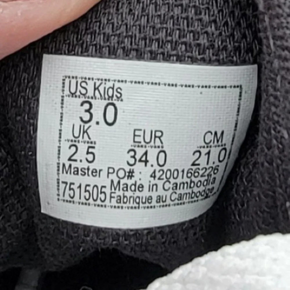 Vans Old Skool Leopard Black/Truewhite VN0A4U3B316 Kids Size 3.0 - Picture 8 of 9